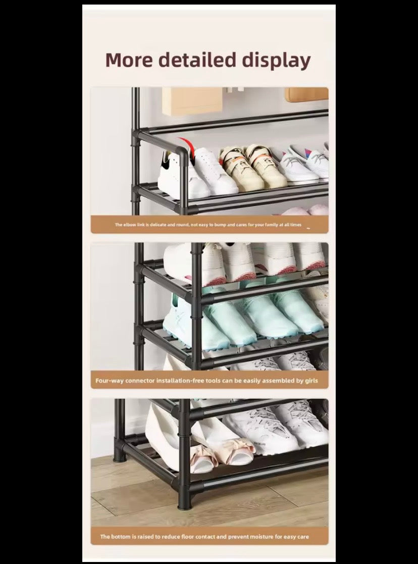 Multi-layer Door-mounted Shoe Hat Rack