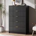 Black Dresser with Gold Handles