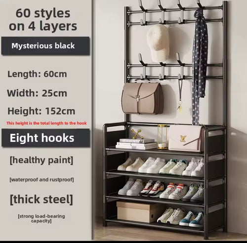 Multi-layer Door-mounted Shoe Hat Rack
